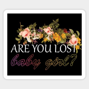 365 days - Are you lost baby girl (spring flowers and rainbow outline) | Michele Sticker